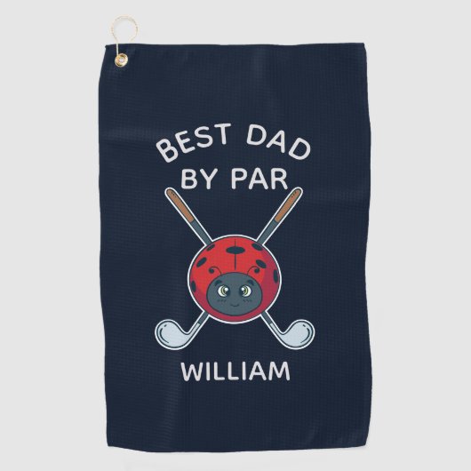 Golf Bug Best Dad by Par Fathers Day Persoonlijk Golfhanddoek (Voorkant)