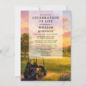 Golf Buggy-herdenkingsdienst Funeral-foto Kaart (Voorkant)