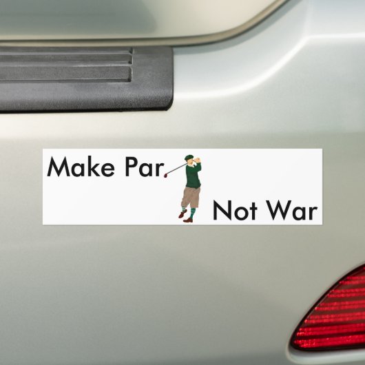 Golf Bumpersticker - Make Par. Geen oorlog (Op auto)