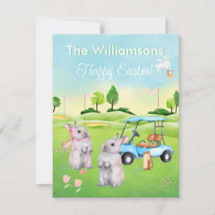 Golf Bunnies charmant Happy Easter Budget Holiday Notitiekaartje