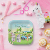 Golf Bunnies Fun Happy Pasen Papieren Bordje (Feest)
