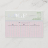 Golf - Business-, Schedule Card Visitekaartje (Achterkant)