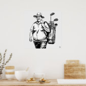 Golf Caddie - Golf Art Print (Keuken)