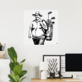Golf Caddie - Golf Art Print (Thuiskantoor)