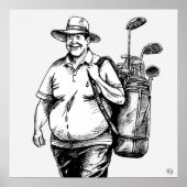 Golf Caddie - Golf Art Print (Voorkant)