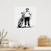 Golf Caddie - Golf Art Print (Keuken)