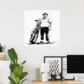 Golf Caddie - Golf Art Print (Thuiskantoor)