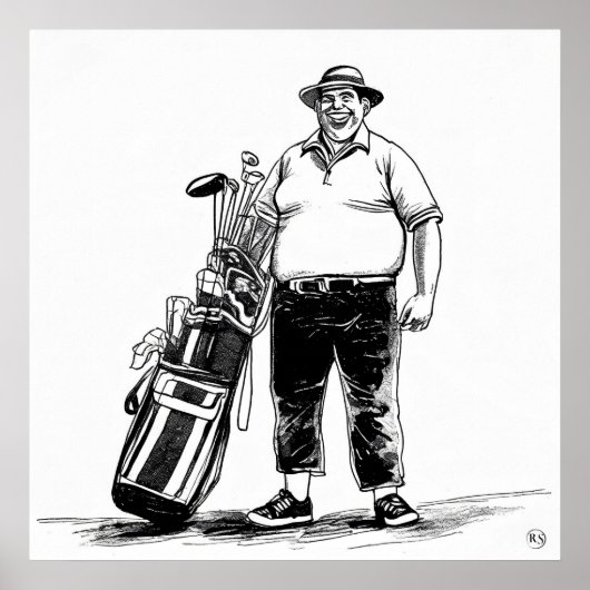 Golf Caddie - Golf Art Print (Voorkant)