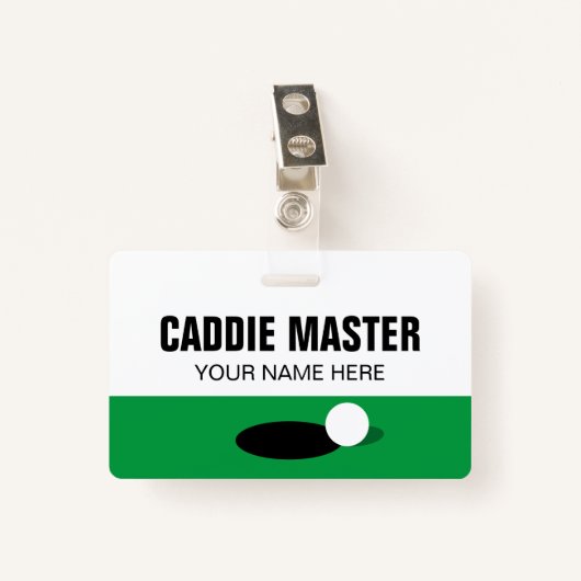 Golf Caddie Master omkeerbare clip op naamplaatje Badge (Voorkant met clip)