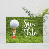 Golf caddy Save the Date Kaart (Staand voorkant)