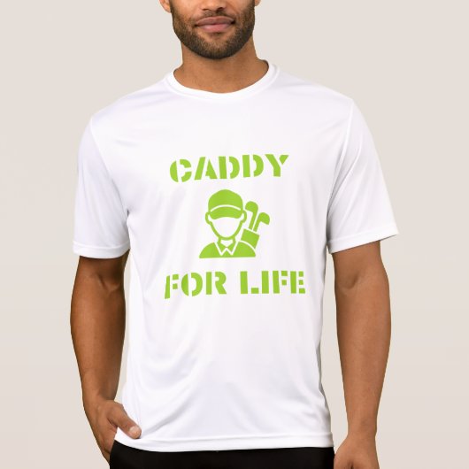 Golf Caddy voor het Leven Quote Lime Groen T-shirt (Voorkant)
