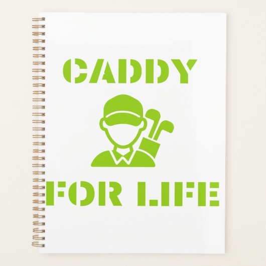 Golf Caddy voor Leven Quote Lime Groen Planner (Voorkant)