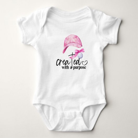 Golf cadeau voor baby shower meisje met golfbal romper (Voorkant)
