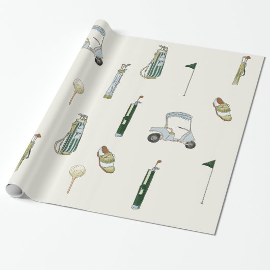 Golf Cadeaupapier (Uitgerold)