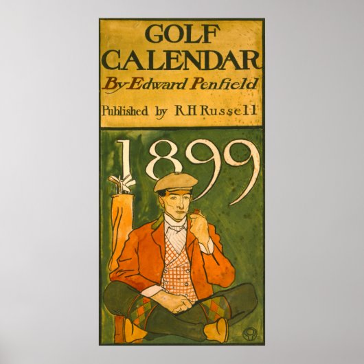 Golf Calendar Illustration 1899 Poster (Voorkant)