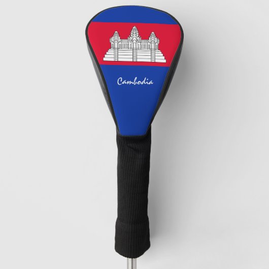 Golf Cambodja & Cambodjaanse vlag/Golf Clubs Hoesj Golfheadcover (Voorkant)
