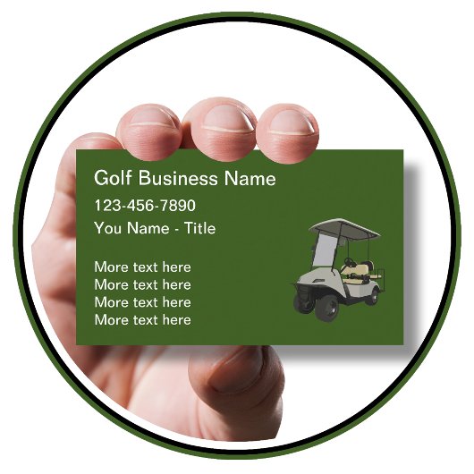 Golf Car Theme Editable Visitekaartjes