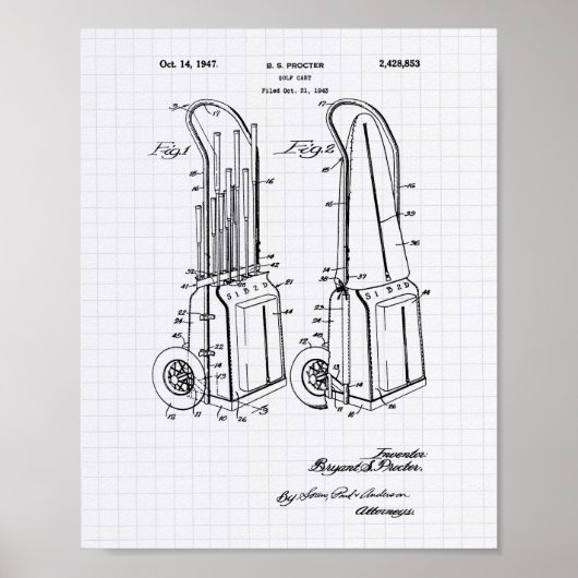  Golf Cart 1943 Patent Art - Lijnse Peper Poster (Voorkant)