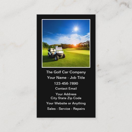 Golf Cart And Golf Car Theme Visitekaartje (Voorkant)