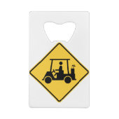 Golf Cart Attentie Creditkaart Flessenopener (Achterkant)