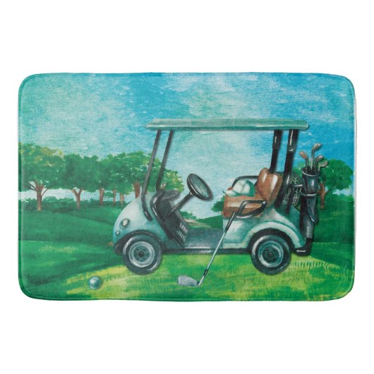 Golf Cart Ball Golfer Bath Mat (Voorkant)