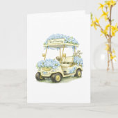 Golf Cart Birthday or Encouragement Card Kaart (Gele Bloem)
