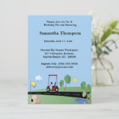 Golf Cart Birthday-uitnodigingen Kaart (Staand voorkant)