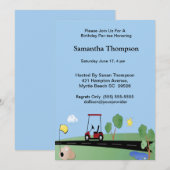 Golf Cart Birthday-uitnodigingen Kaart (Voorkant / Achterkant)