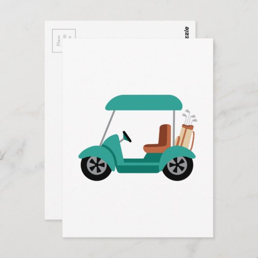 Golf Cart Briefkaart (Voorkant / Achterkant)