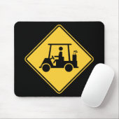 Golf Cart Caution Sign Muismat (Met muis)