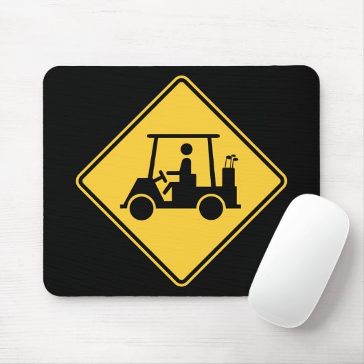 Golf Cart Caution Sign Muismat (Met muis)