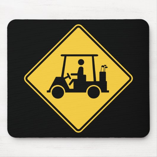 Golf Cart Caution Sign Muismat (Voorkant)