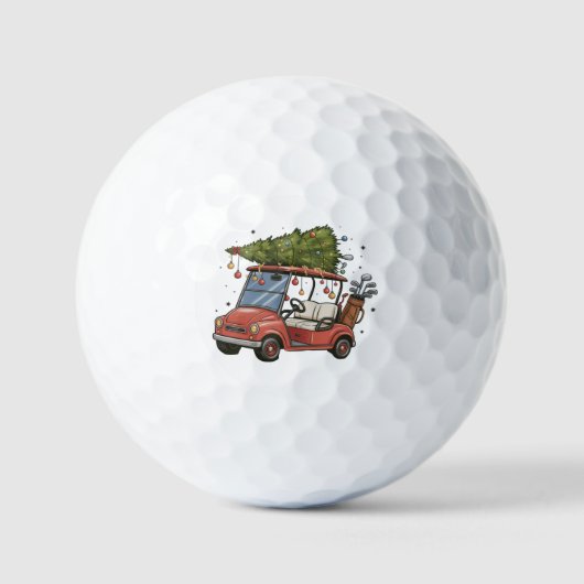 Golf Cart Christmas Tree Golf Lover Gift Golfballen (Voorkant)