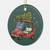 Golf Cart Christmas Tree Golf Lover Gift Keramisch Ornament (Links)
