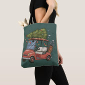 Golf Cart Christmas Tree Golf Lover Gift Tote Bag (Dichtbij)