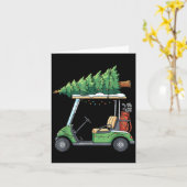 Golf Cart Christmas Tree Lights Funny For Men Wome Kaart (Gele Bloem)