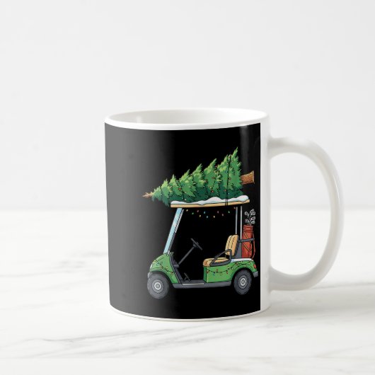 Golf Cart Christmas Tree Lights Funny For Men Wome Koffiemok (Rechts)