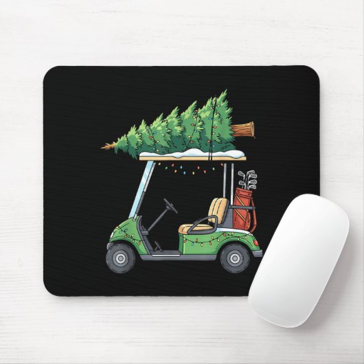 Golf Cart Christmas Tree Lights Funny For Men Wome Muismat (Met muis)
