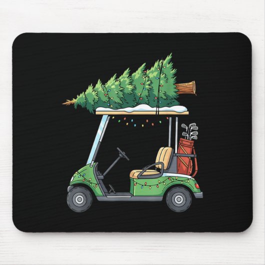Golf Cart Christmas Tree Lights Funny For Men Wome Muismat (Voorkant)