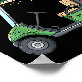 Golf Cart Christmas Tree Lights Funny For Men Wome Poster (Hoek)