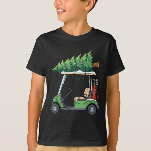Golf Cart Christmas Tree Lights Funny For Men Wome T-shirt (Voorkant)
