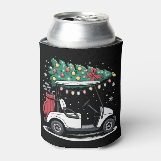 Golf Cart Christmas Tree Lights Xmas Sport Golfer  Blikjeskoeler (Blikje Voorkant)