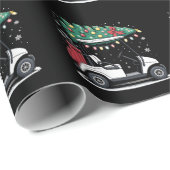 Golf Cart Christmas Tree Lights Xmas Sport Golfer Cadeaupapier (Rol Hoek)