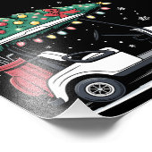 Golf Cart Christmas Tree Lights Xmas Sport Golfer  Foto Afdruk (Hoek)