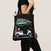 Golf Cart Christmas Tree Lights Xmas Sport Golfer  Tote Bag (Dichtbij)