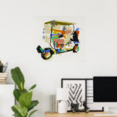 Golf Cart Compositie 1 - Canvas Art Print (Thuiskantoor)