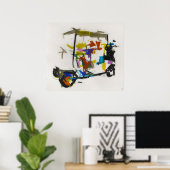 Golf Cart Composition II - Canvas Art Print (Thuiskantoor)