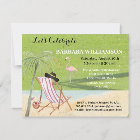 Golf Cart Course Retirement Party Kaart (Achterkant)