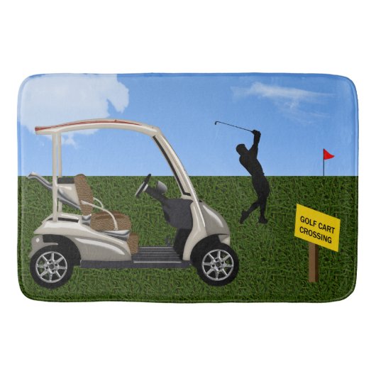 Golf Cart Crossing Sign op Fairway Badmat (Voorkant)