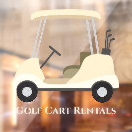 Golf Cart Design Window Cling Raamsticker